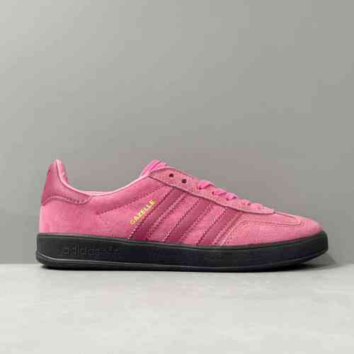 HZ版本 玫粉JI2585 阿迪达斯三叶草adidas originals GAZELLE INDOOR 复古舒适 防滑轻便 低帮 板鞋 女款 粉色