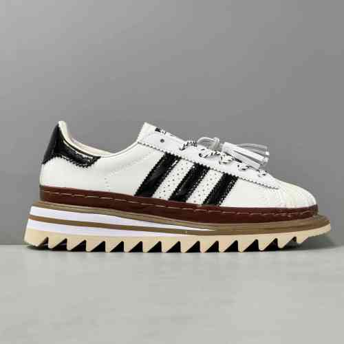 KK版本 陈冠希贝壳头白黑IH3132 阿迪达斯三叶草CLOT x adidas originals Superstar 圆头舒适 防滑耐磨 低帮 生活休闲鞋 男女同款