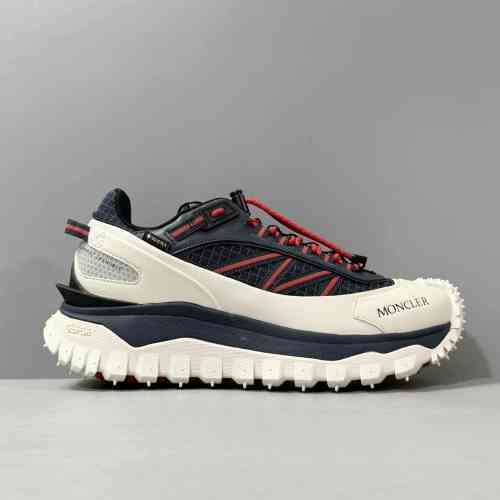 DH版本 黑蓝白M2058P07 Moncler盟可睐 Trailgrip Pivot 皮革 圆头休闲 低帮 生活休闲鞋 男款 多色