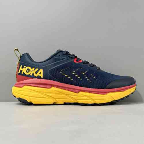 LH版本 挑战者6-蓝黄1106510-FTBC HOKA ONE ONE 圆头系带 合成革减震防滑耐磨低帮跑步鞋 男女同款 蓝黄