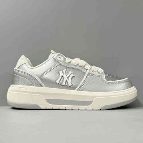 AW版本 学长低帮-银色3ASXCBS4N-50SIS MLB Chunky Liner 舒适百搭 防滑耐磨 低帮 板鞋男女同款 银色