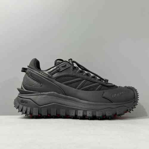 DH版本 全黑M2058999 Moncler盟可睐 Trailgrip GTX 徽标 系带 低帮 运动休闲鞋 男女款 黑色