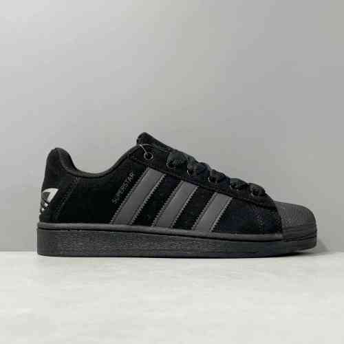 PP版本 大标黑银IF7913 阿迪达斯三叶草adidas originals SUPERSTAR 减震耐磨 低帮 板鞋 男款 黑色