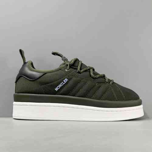 DH版本 橄榄绿IE5190 Moncler x adidas originals CAMPUS 00s 舒适气质百搭 防滑 低帮 板鞋 男女同款 橄榄绿