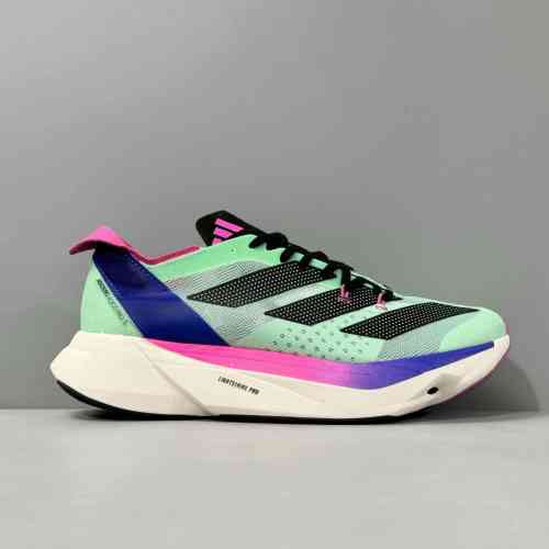 BS版本 绿色GW4249 阿迪达斯三叶草adidas Adizero Adios Pro 3 舒适百搭 织物防滑耐磨轻便 低帮 碳板 马拉松跑步鞋 男女同款 绿色