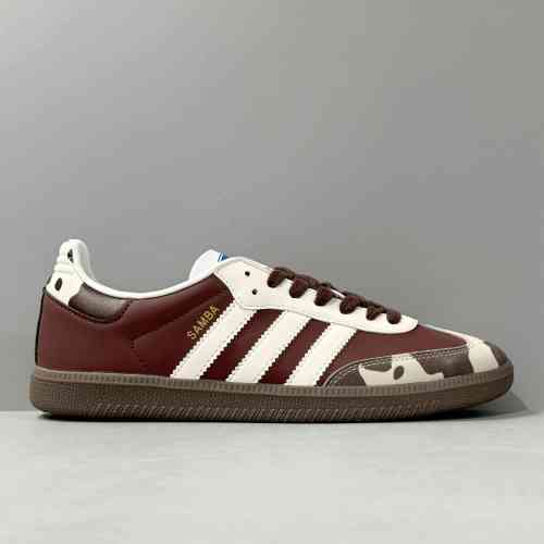 HP版本 棕色奶牛IG1024 阿迪达斯三叶草定制球鞋】adidas originals Samba OKHR 棕色奶牛 摩卡 简约风 低帮 板鞋 男女同款 米棕