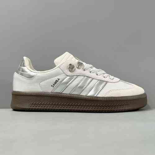 XR版本 XLG-米白银JP5667 阿迪达斯三叶草adidas originals SAMBA XLG 休闲百搭 低帮 板鞋 男女同款 米白色