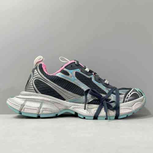 超神版本 蓝灰粉734731W3XL51245 Balenciaga巴黎世家 3XL 圆头系带 低帮 老爹鞋女款 蓝灰色 35-46没半码，偏大2码