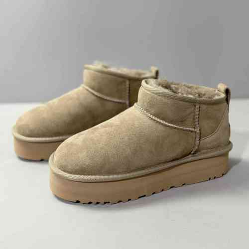 LS特价版本 mini厚底-羚羊棕1135092-ALP UGG 头层牛皮 休闲舒适厚底 短筒 雪地靴 女款