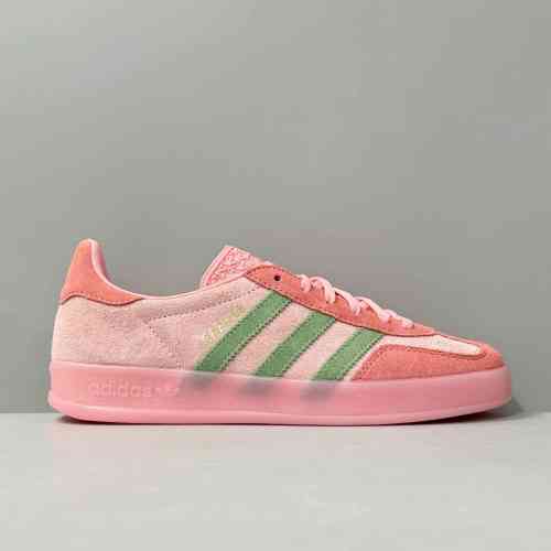 HR版本 GZ 粉绿色IG6782 阿迪达斯三叶草adidas originals GAZELLE INDOOR 舒适百搭 防滑轻便 低帮 板鞋 男女同款 粉绿色