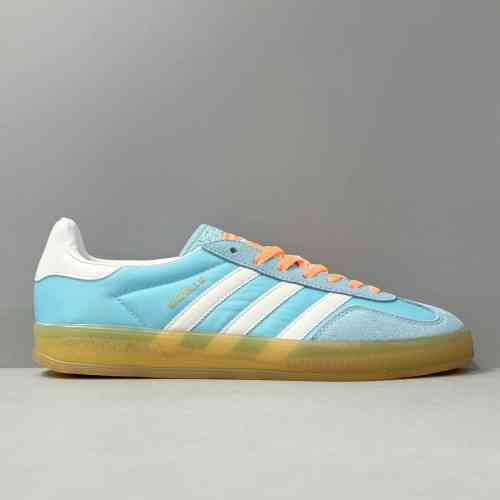 LZ版本 蓝白HQ9017 阿迪达斯三叶草 adidas originals Gazelle Indoor 防滑耐磨 低帮板鞋 男女同款