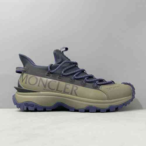 DH版本 橄榄绿M3457P87 Moncler盟可睐 Trailgrip Lite 2 圆头系带 防滑 低帮 生活休闲鞋 男款 橄榄绿