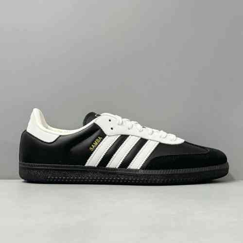 CG全头层版本 黑色JP5282 阿迪达斯三叶草adidas originals SAMBA OG 75th Anniversary舒适时尚 防滑耐磨 低帮 板鞋 男女同款 黑色