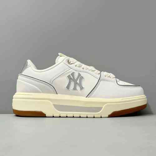 PB版本 学长低帮-白银3ASXCBS4N-50IVS MLB Chunky Liner 舒适百搭 防滑耐磨增高 低帮板鞋 男女同款 象牙白