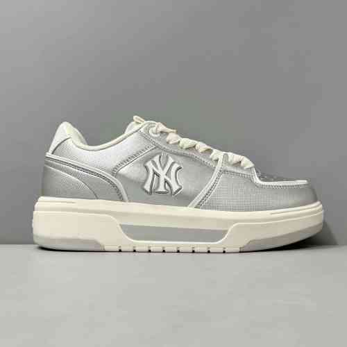 PB版本 学长低帮-银色3ASXCBS4N-50SIS MLB Chunky Liner 舒适百搭 防滑耐磨 低帮 板鞋男女同款 银色