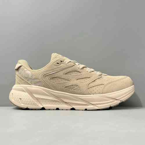 CF版本 克里夫顿绒面革-褐色1122571-SSDD HOKA ONE ONE CliftonL Suede轻便舒适减震防滑耐磨 低帮 长跑跑步鞋 男款 褐色