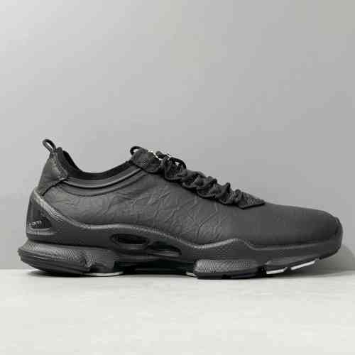 BK版本 黑白80042401001 ecco爱步 皮革 透气 低帮 运动休闲鞋 黑色