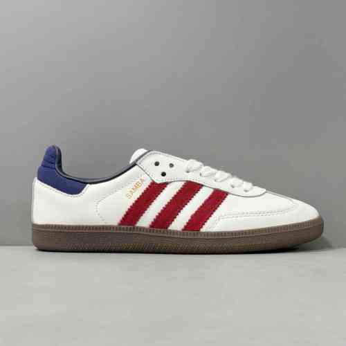 HZ版本 白红蓝IH4881 阿迪达斯三叶草adidas originals SAMBA OG 舒适百搭 防滑透气低帮 板鞋 男女同款 白红