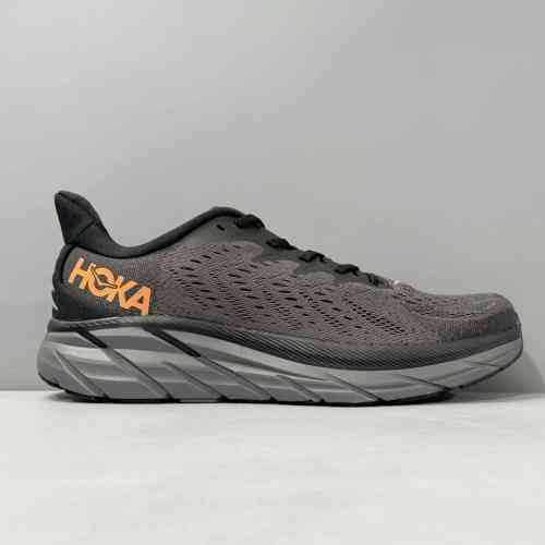 LH版本 克里夫顿8-黑橙1119394-ACPP HOKA ONE ONE Clifton 克利夫顿8 织物减震防滑耐磨 低帮跑步鞋 女款 黑橙