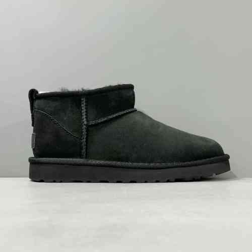 BK版本 经典Mini-黑色1116109-BLK UGG CLASSIC ULTRA MINI绒面 保暖 舒适休闲及踝 雪地靴 女款 黑色