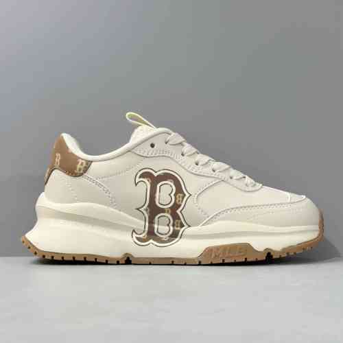 PB版本 白棕B 3ASHCRM3N-43BRS MLB Chunky Runner 波士顿红袜队 复古休闲 合成革减震耐磨透气 低帮 休闲跑步鞋 男女同款 棕色