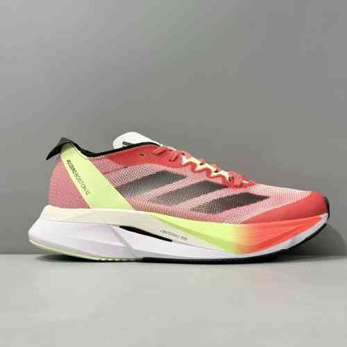 BS版本 红色IG3329 阿迪达斯三叶草 adidas Adizero Boston 12 轻盈厚底 网布 低帮长跑跑步鞋 男款 红色