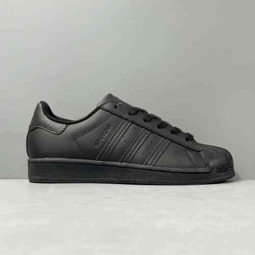 PP版本 全黑EG4957 阿迪达斯三叶草adidas originals SUPERSTAR 防滑轻便 低帮 板鞋 男女同款 纯黑