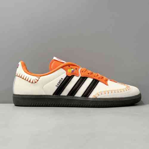 YH版本 橙白黑JI3932 阿迪达斯三叶草adidas originals SAMBA OG “Dia De Los Muertos Pack”2024 舒适耐用 防滑耐 低帮板鞋