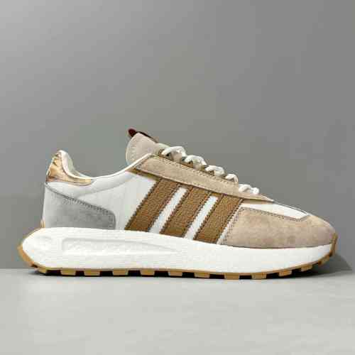 H1版本 E5-白棕灰IF2566 阿迪达斯三叶草adidas originals Retropy E5 皮革 舒适潮流运动防滑耐磨 低帮 生活休闲鞋 男女同款 白棕灰