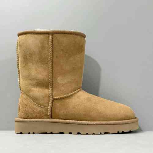 BK版本 经典高帮-栗色1016223-CHE UGG CLASSIC SHORT 羊皮 加绒 雪地靴 女款栗色