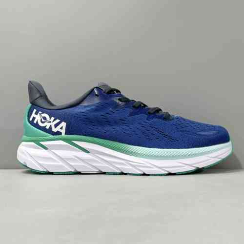 LH版本 克里夫顿8-蓝绿1119394-0SBB HOKA ONE ONE Clifton 8 舒适减震防滑耐磨 低帮跑步鞋 女款 蓝绿