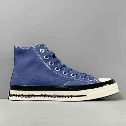 DH版本 高帮蓝色172328C Fragment Design x 7 Moncler x Converse1970s Chuck Taylor Al Star O x 藤原浩三方联名 高帮 帆布鞋