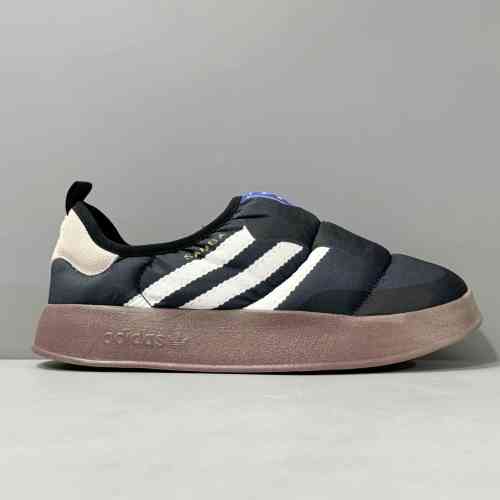 HX版本 黑白HP6700 阿迪达斯三叶草adidas originals Puffylette 织物 运动 一脚蹬面句鞋 蓬蓬鞋 防滑耐磨轻便 低帮 生活休闲鞋 男女同款 黑白