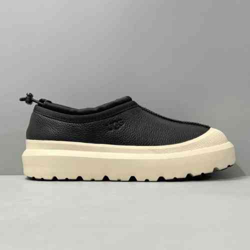 BK版本 黑白1158351-BCKBR UGG 织物牛皮革 舒适百搭 防滑防水 低帮 生活休闲鞋 男款 黑白色