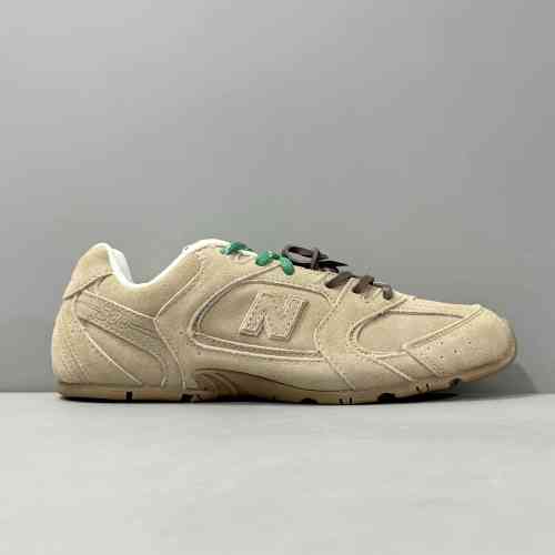 YH版本 反绒皮面-淡褐色 New Balance xMIU MIU缪缪 NB 530 圆头系带防滑 低帮 生活休闲鞋 男女同款