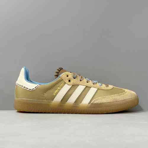 V版顶级  WB联名/米棕色IH3261 阿迪达斯三叶草德训鞋桑巴鞋 WALES BONNER x adidas originals Samba 搭透气舒适 防滑 低帮 板鞋