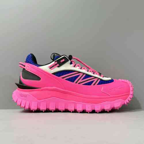 DH版本 粉蓝M2670P50 Moncler盟可睐 Trailgrip 网布 系带 圆头 透气 低帮 运动休闲鞋 女款 粉色 36-42半码