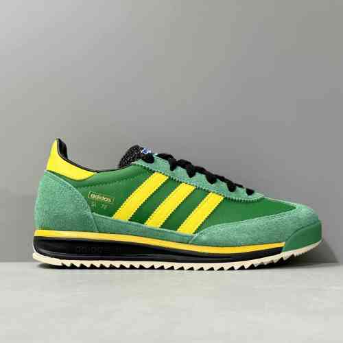 HR版本 绿白IE3427 阿迪达斯三叶草adidas originals SL 72 皮革尼龙绒面革 复古百搭防滑透气轻便 低帮 生活休闲鞋 男女同款 绿白