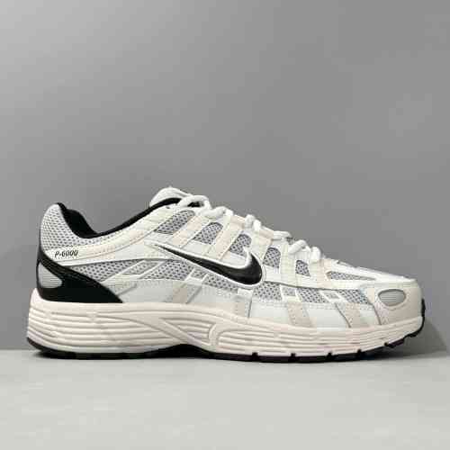 V版顶级 浅银灰黑HJ3488-001 Nike P-6000 舒适简约 织物皮革减震防滑 低帮训练跑步鞋 男女同款 浅银灰