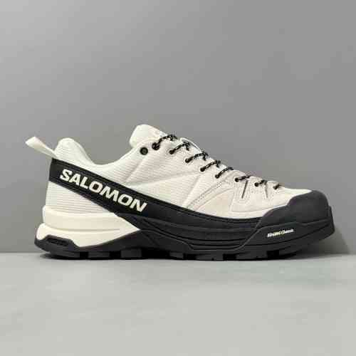 BK版本 MM6联名475362 MM6 Maison MargielaxSALOMON萨洛蒙 X-ALP 帆布织物 舒适清凉 低帮 生活休闲鞋 男女同款 白黑