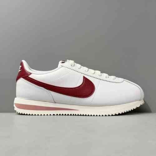 C2版本 白红桔DN1791-103 Nike Cortez 舒适运动健身 皮革减震防滑 低帮 休闲跑步鞋 女款 白红