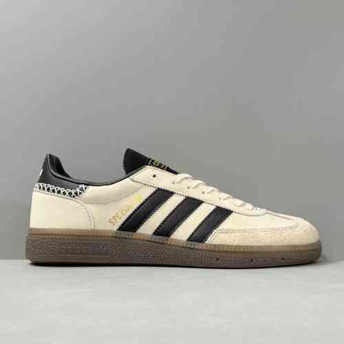 GN版本 白色/白灰IE3698 阿迪达斯三叶草德训鞋桑巴鞋 Adidas Originals Handball Spezial Spzl 皮革 圆头系带 耐磨减震低帮板鞋 男女鞋