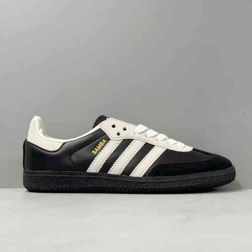 HZ版本 黑色JP5282 阿迪达斯三叶草adidas originals SAMBA OG 75th Anniversary舒适时尚 防滑耐磨 低帮 板鞋 男女同款 黑色