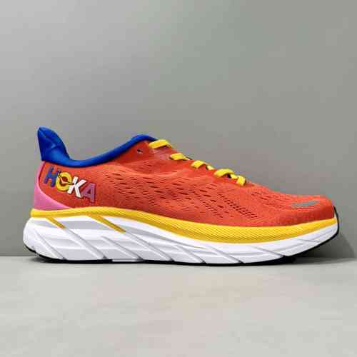 LH版本 克里夫顿8-橙色1119394-FBLN HOKA ONE ONE Clifton 8 舒适 织物减震防滑耐磨透气轻便 低帮跑步鞋 女款 橙色
