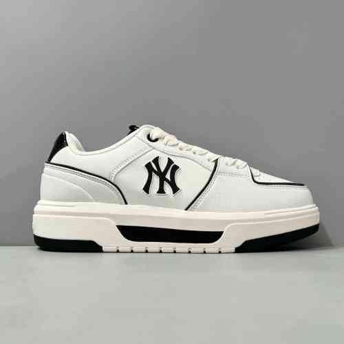 PB版本 学长低帮-米白黑3ASXCBS4N-50WHS MLB Chunky Liner 舒适百搭 防滑耐磨增高 低帮板鞋 男女同款 米白