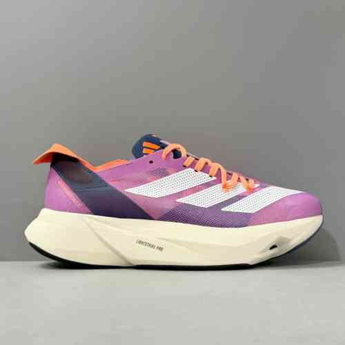 BS版本 紫色GY8411 adidas Adizero Adios Pro 3 舒适 织物防滑耐磨低帮 碳板 休闲跑步鞋 男女同款 紫