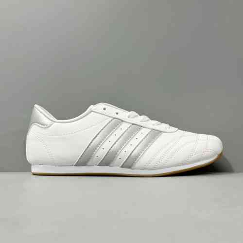 YH版本 白银色JS1192 阿迪达斯三叶草adidas originals Taekwondo 简约舒适 防滑耐磨低帮 生活休闲鞋 白银色