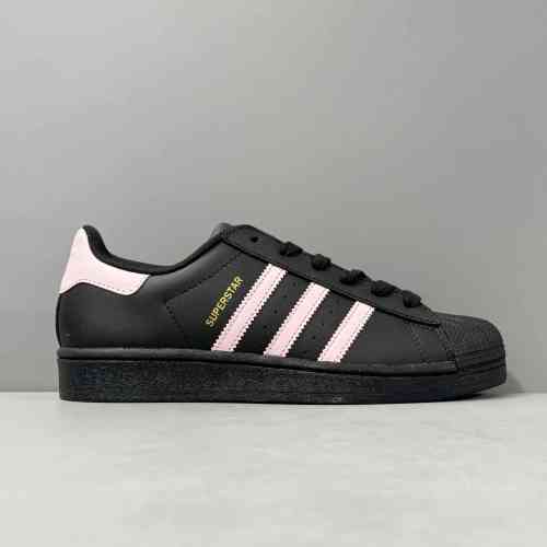 PP版本 甜酷莓莓EF5398 阿迪达斯三叶草【定制球鞋】青少年 adidas originals SUPERSTAR 甜酷莓莓 流前卫 耐磨轻便 低帮板鞋 黑粉