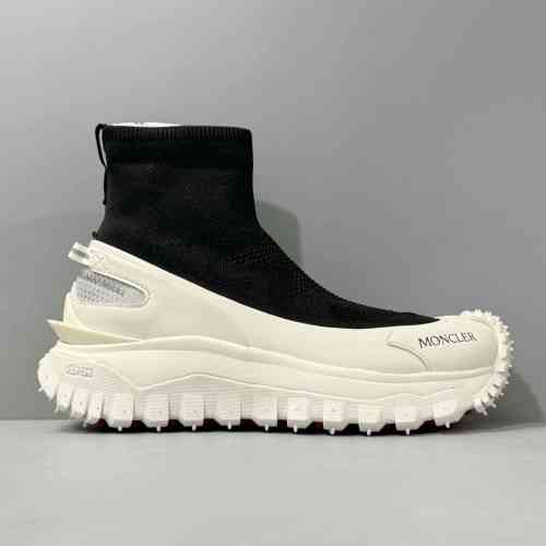 DH版本 黑白色M3809866 Moncler盟可睐 Trailgrip 织物 圆头套穿 高帮 生活休闲鞋