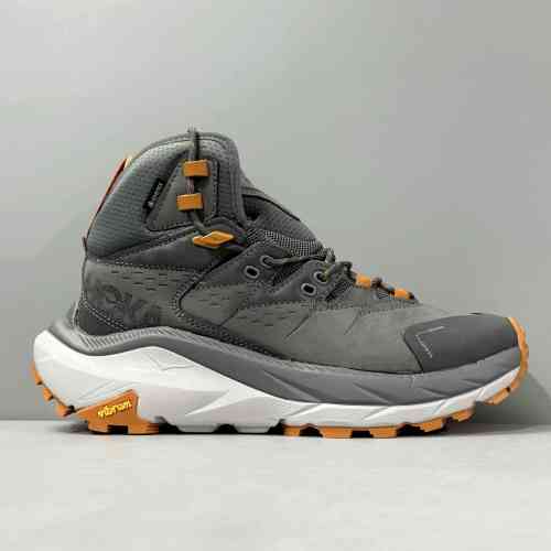 CF版本 卡哈2代高帮-灰橙色1123155-CHMS HOKA ONE ONE Kaha 2 Gore-Tex 减震耐磨 低帮 户外功能鞋 男女同款 灰橙色